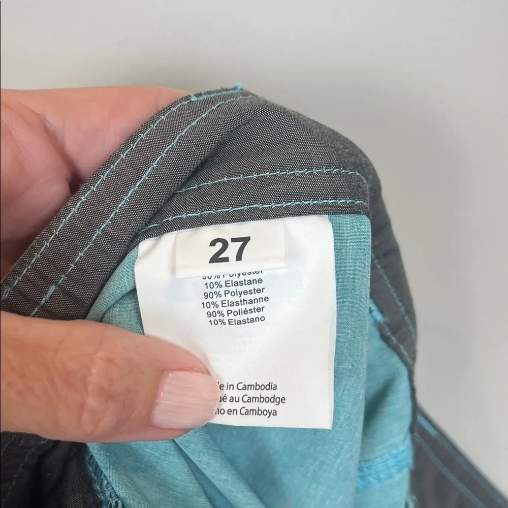 O'Neill Hybrid Swim Flat Front Shorts Light Teal Size 27 Boy Large Like New